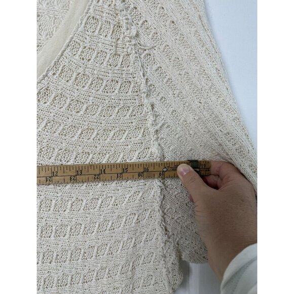 Free People cream Thien’s Hacci dolman sleeve winter casual sweater Medium - Picture 14 of 15